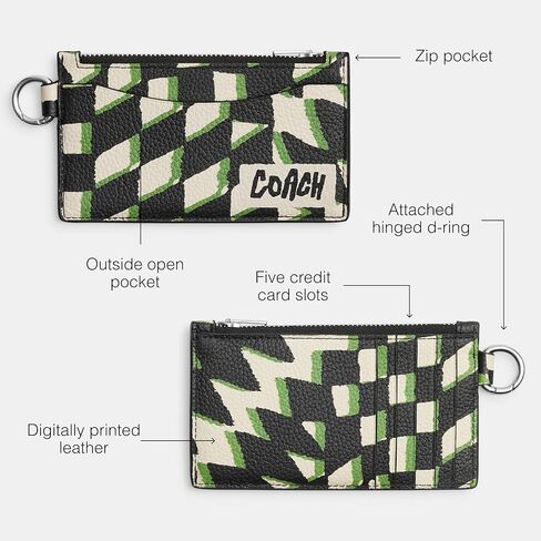Coach Men's Zip Card CASE Accessory-Travel Wallet, Black in Saudi Arabia
