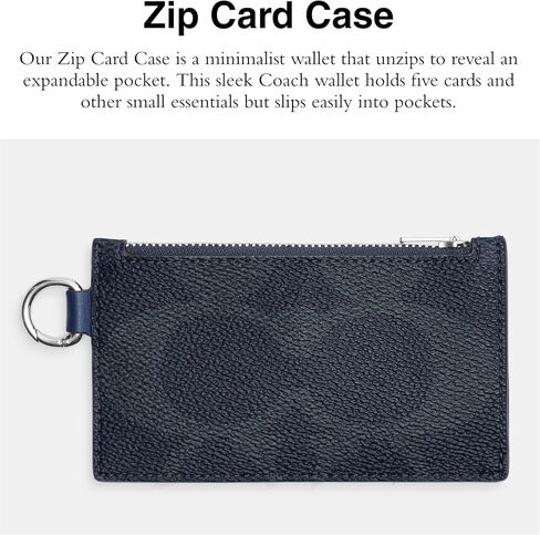 Coach Men's Zip Card CASE Accessory-Travel Wallet, Black in Saudi Arabia