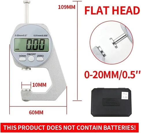 Digital Micrometer,Digital Thickness Gauge Measuring Tools Electronic Thickness Meter Measure of Paper Cloth Thin Metal Micrometer 0.01mm (0) in Saudi Arabia