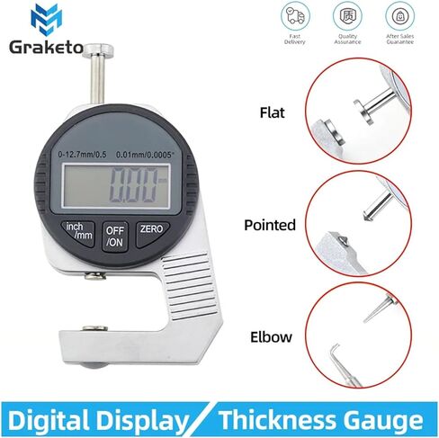 Digital Micrometer,Digital Thickness Gauge Measuring Tools Electronic Thickness Meter Measure of Paper Cloth Thin Metal Micrometer 0.01mm (0) in Saudi Arabia