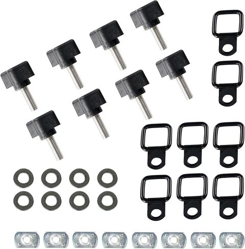 Hooke Road Wrangler Hard Top Quick Removal Fastener Thumb Screw & Nut Kit for 1987-2018 Jeep Wrangler YJ TJ JK - Pack of 8 in Saudi Arabia