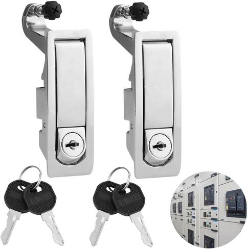 Zinc Alloy Compression Trigger Latch Locks With 4 Keys, Set Of 2 Hand-Operated Levers For Electronic Closures, Fits 0.04-0.94’’ Doors in Kuwait