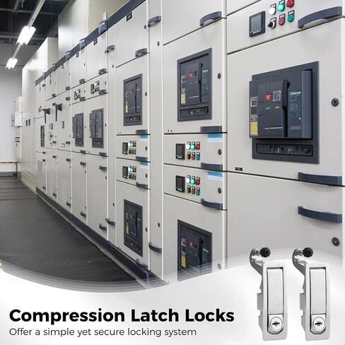 Zinc Alloy Compression Trigger Latch Locks With 4 Keys, Set Of 2 Hand-Operated Levers For Electronic Closures, Fits 0.04-0.94’’ Doors in Kuwait
