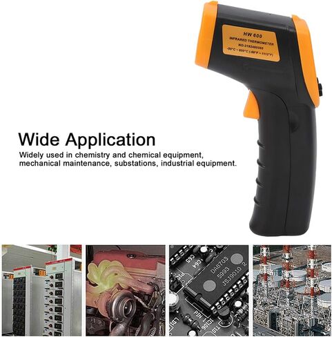 مقياس حرارة درجة الحرارة ، HW600 NONTEMERES LCD الأشعة تحت الحمراء درجة حرارة درجة حرارة درجة حرارة المسلح ، غير حرارة (أصفر) in Saudi Arabia
