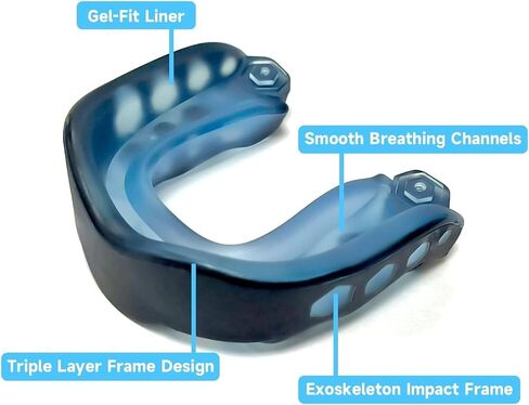 2 Pack Football Mouthguard,Kids Sport Mouth Guard,Youth Mouth Guard with Straps and Case, Kids MouthGuard for Football,Mouthpiece for MMA,Lacrosse,Basketball,Hockey,Boxing in Kuwait