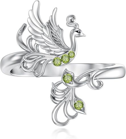 Phoenix Ring 925 Sterling Silver Phoenix November Birthstone Rings Feather Ring for Women Jewelry Gift in Kuwait