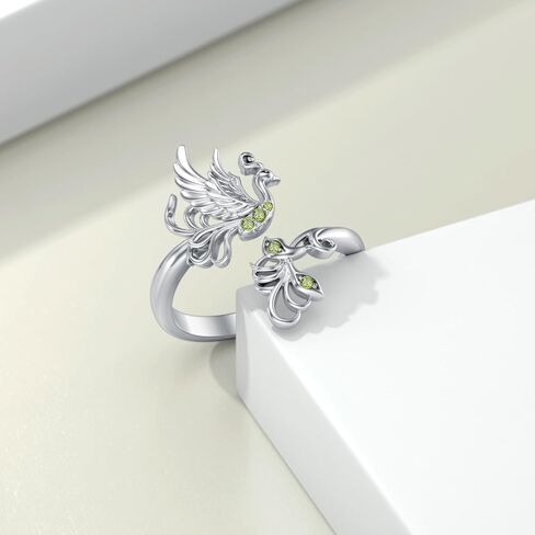 Phoenix Ring 925 Sterling Silver Phoenix November Birthstone Rings Feather Ring for Women Jewelry Gift in Kuwait