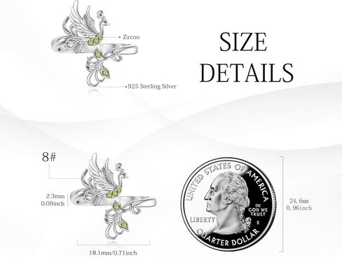 Phoenix Ring 925 Sterling Silver Phoenix November Birthstone Rings Feather Ring for Women Jewelry Gift in Kuwait