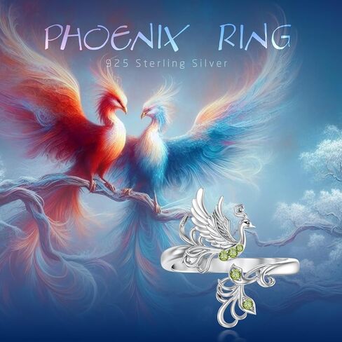 Phoenix Ring 925 Sterling Silver Phoenix November Birthstone Rings Feather Ring for Women Jewelry Gift in Kuwait