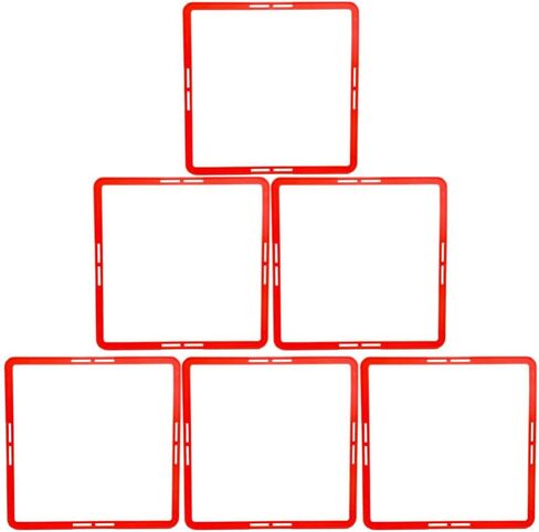 Supvox Square Square Rings Rings Rings 6pcs Youth Agility Footwork Training and Speed ​​Earndles سلم سلم تدريب السرعة المحمولة ، 43.00x43.00x0.20 سم ، 110333ncm1182y in Saudi Arabia