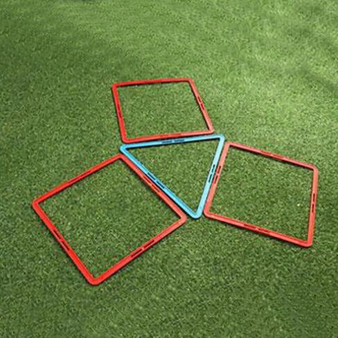 Supvox Square Square Rings Rings Rings 6pcs Youth Agility Footwork Training and Speed ​​Earndles سلم سلم تدريب السرعة المحمولة ، 43.00x43.00x0.20 سم ، 110333ncm1182y in Saudi Arabia
