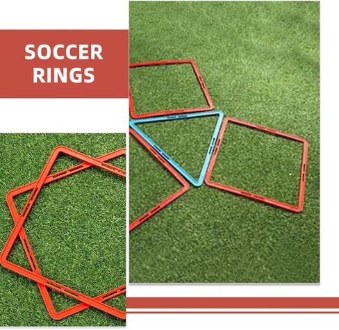 Supvox Square Square Rings Rings Rings 6pcs Youth Agility Footwork Training and Speed ​​Earndles سلم سلم تدريب السرعة المحمولة ، 43.00x43.00x0.20 سم ، 110333ncm1182y in Saudi Arabia