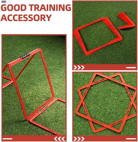 Supvox Square Square Rings Rings Rings 6pcs Youth Agility Footwork Training and Speed ​​Earndles سلم سلم تدريب السرعة المحمولة ، 43.00x43.00x0.20 سم ، 110333ncm1182y in Saudi Arabia