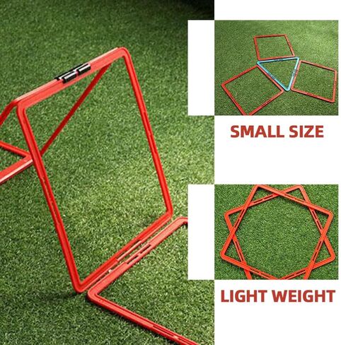 Supvox Square Square Rings Rings Rings 6pcs Youth Agility Footwork Training and Speed ​​Earndles سلم سلم تدريب السرعة المحمولة ، 43.00x43.00x0.20 سم ، 110333ncm1182y in Saudi Arabia