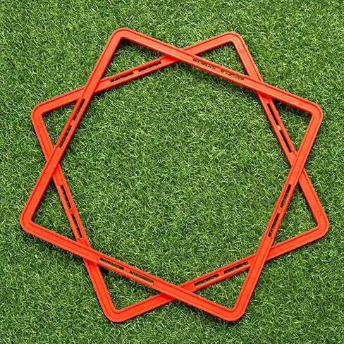 Supvox Square Square Rings Rings Rings 6pcs Youth Agility Footwork Training and Speed ​​Earndles سلم سلم تدريب السرعة المحمولة ، 43.00x43.00x0.20 سم ، 110333ncm1182y in Saudi Arabia