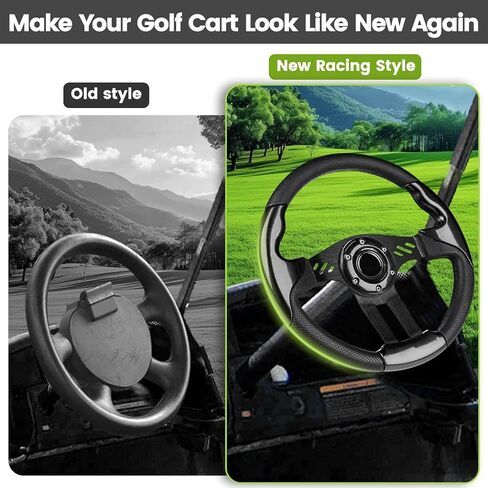 لعبة Golf Cart Ezgo Teenering Wheel ، Fit Ezgo Txt RXV ، Club Car DS Precedent Tempo ، Yamaha G2-G29 معظم عربة الجولف ، عجلة القيادة العالمية للجولف ، تصميم مريح ، PVC Material in Kuwait