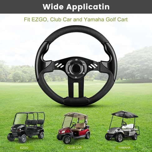 لعبة Golf Cart Ezgo Teenering Wheel ، Fit Ezgo Txt RXV ، Club Car DS Precedent Tempo ، Yamaha G2-G29 معظم عربة الجولف ، عجلة القيادة العالمية للجولف ، تصميم مريح ، PVC Material in Kuwait