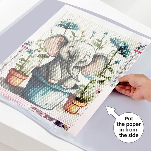 Diamond Painting Accessories Art Storage,16.2x12 inch Art Collection Book Folder, 30 High-Definition Transparent Pockets, Thickened Material (White） in Kuwait