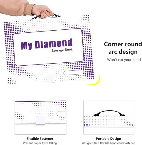 Diamond Painting Accessories Art Storage,16.2x12 inch Art Collection Book Folder, 30 High-Definition Transparent Pockets, Thickened Material (White） in Kuwait