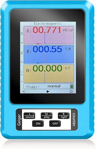 Electromagnetic Radiation Detector, Portable Handheld EMF Meter Large Screen Heat Easy to Operate for Substation Testing (Blue) in Saudi Arabia