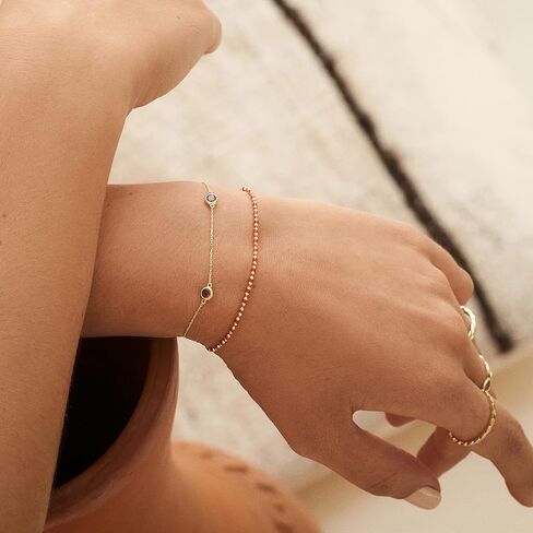 Gelin 14k Solid Gold Ruby Station Bracelet for Women in Saudi Arabia