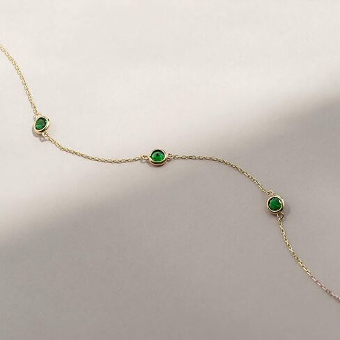 Gelin 14k Solid Gold Ruby Station Bracelet for Women in Saudi Arabia