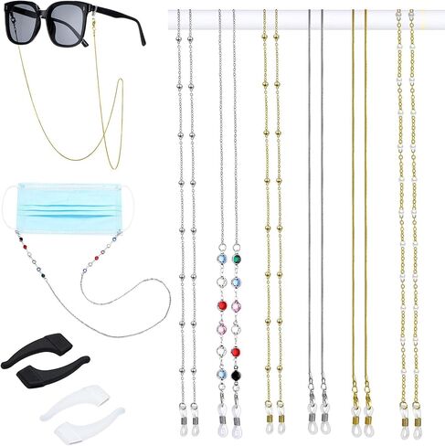 Frienda 6 Pieces Eyeglass Chains Elegant Eyewear Retainer Beaded Eyeglass Strap Holder in Kuwait