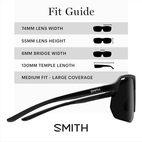 Smith Dovevive Matte Black Sunglasses - نظارة شمسية نشطة الأداء - للرجال والنساء in Saudi Arabia