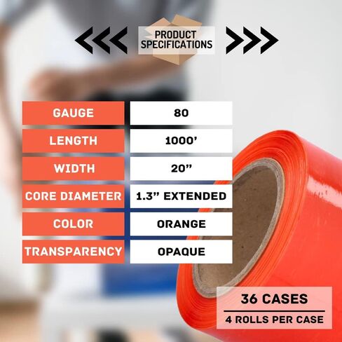 20" x 1000' x 80 Gauge Green Extended Core Banding Stretch Wrap Plastic Film 1 Roll in Kuwait