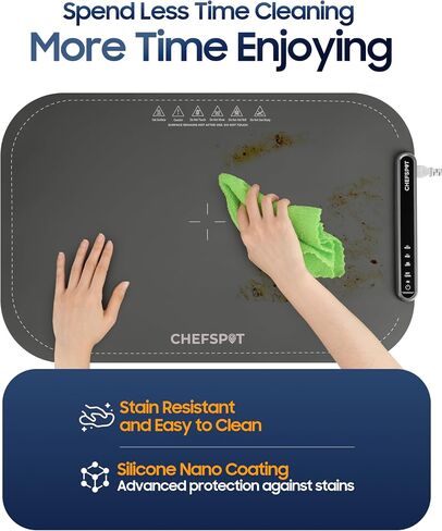 Foldable Food Warming Mat, 24x15″ Electric Buffet Tray with 3 Heat Settings, Auto Shut-Off, Roll-Up Portable Hot Plate for Parties, Countertop & Catering, Easy-Clean, with Carry Bag – Grey in Saudi Arabia
