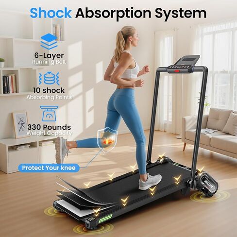 Up Pad, FINEHORSE Walking Pad Treadmill with Auto Incline, 6 in 1 Under Desk Treadmill, 6-Level Incline Treadmill, 2.5HP Portable Treadmill for Home with 330LBS Capacity, LED Display, Remote Control in Kuwait