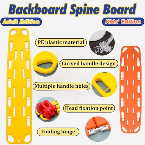 Water Rescue Ambulance Stretcher, Tactical Portable Spine Board for Patient Transfer & Immobilization, EMS Training Backboard - Complete Set for Emergency Response in Saudi Arabia