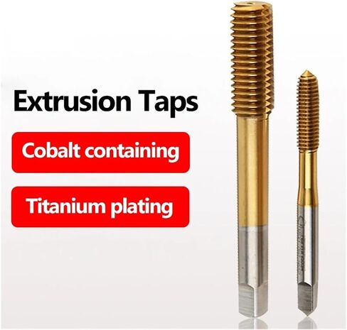 HSS Flutonging Machine Taps Metric Through Thread Prouding Titanium Nitride Coating for Stainless Step بواسطة صنابير البثق (5pcs ، M12x1.75) in Saudi Arabia