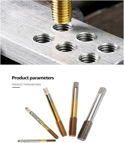 HSS Flutonging Machine Taps Metric Through Thread Prouding Titanium Nitride Coating for Stainless Step بواسطة صنابير البثق (5pcs ، M12x1.75) in Saudi Arabia
