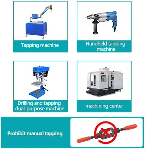 HSS Flutonging Machine Taps Metric Through Thread Prouding Titanium Nitride Coating for Stainless Step بواسطة صنابير البثق (5pcs ، M12x1.75) in Saudi Arabia