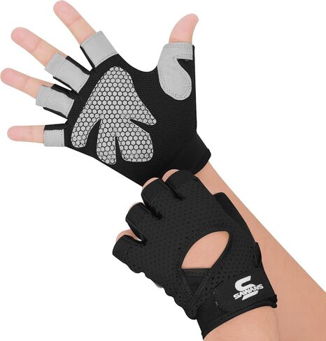 Gym Gloves for Men & Women Ladies Weight Lifting Gloves Fitness Workout Breathable Training Non-Slip Grip Silicone Palm Protection Exercise Snug fit Hanging Pull-Ups Dumbbell in Kuwait