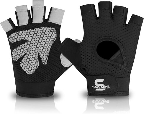 Gym Gloves for Men & Women Ladies Weight Lifting Gloves Fitness Workout Breathable Training Non-Slip Grip Silicone Palm Protection Exercise Snug fit Hanging Pull-Ups Dumbbell in Kuwait
