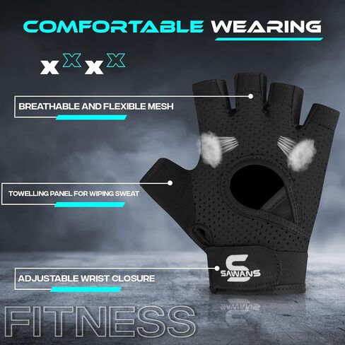 Gym Gloves for Men & Women Ladies Weight Lifting Gloves Fitness Workout Breathable Training Non-Slip Grip Silicone Palm Protection Exercise Snug fit Hanging Pull-Ups Dumbbell in Kuwait