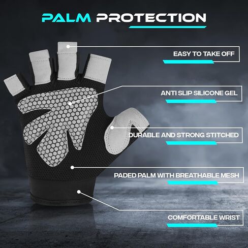 Gym Gloves for Men & Women Ladies Weight Lifting Gloves Fitness Workout Breathable Training Non-Slip Grip Silicone Palm Protection Exercise Snug fit Hanging Pull-Ups Dumbbell in Kuwait
