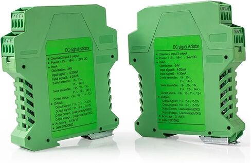 Signal isolator power supply current transmitter 4-20mA to 0-10V isolator distribution signal distributor 4-20mA analog isolation 0-5V(2 input 2 output,INPUT 0-10V_DC24V POWER SUPPLY_OUTPUT 4-20MA) in Saudi Arabia