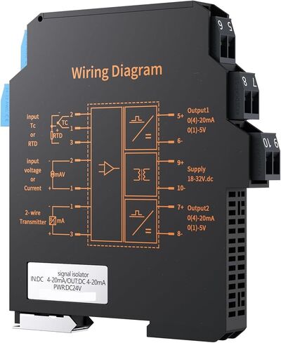 0-10V/0-5V Input Analog Signal Converter 4-20mA/0-20mA/0-10V/0-5V Output 1 in 2 Out Ultra-Thin Signal Isolation Distributor(1 in 1 Out,0-10V to 0-5V) in Saudi Arabia