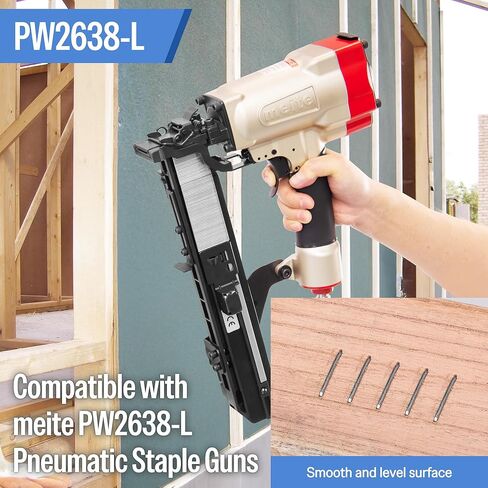 Meite 16 Gauge Wide Crown Staples ، 1 1/2 بوصة 16 GA طول الأسلاك الثقيلة ذات الطابع الدباني للبناء المجلفن من أجل MEITE PW2638-L CROWN PUNS (10،000 pcs) (1 inch-26.4 mm) in Saudi Arabia