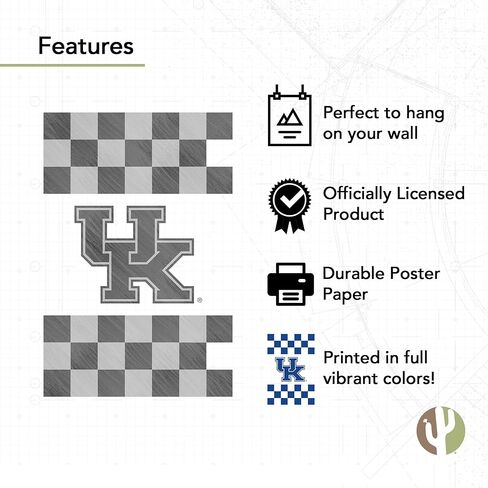 Desert Cactus University of Kentucky Poster Wildcats UK Room (Classic ، 11in x 17in ، B) in Kuwait