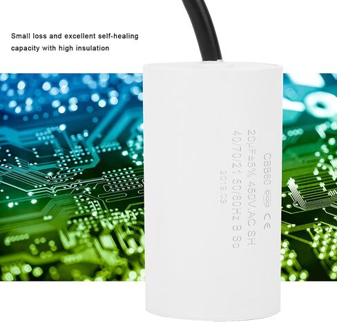CBB60 Motor Starting Capacitor 450V 20uF Microfarad Capacitor with Wire Lead High Performance Small Size Easy Installation for Motor Equipment in Saudi Arabia
