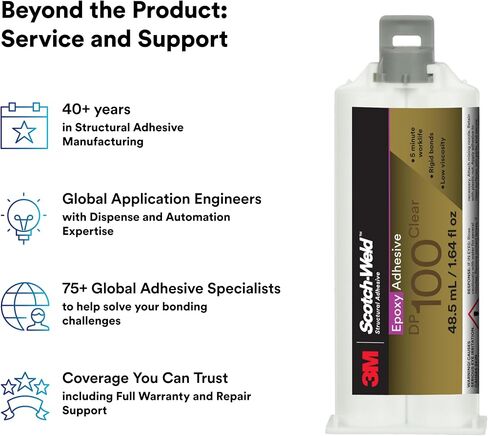 Scotch-Weld من جزأين لاصق Epoxy ، DP100 ، 1.7 أوقية ، Dou-Pak ، Clear ، 12pack in Kuwait