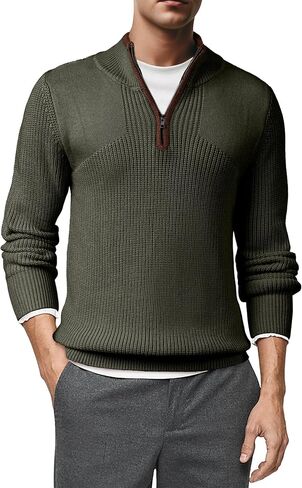 JMIERR Mens Quarter Zip Sweater Lightweight Mock Neck Casual Long Sleeve Knitted Solid Pullover Sweaters in Saudi Arabia