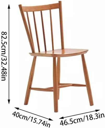 Office Chair Retro Solid Wood Kitchen Chair with Wide Round Backrest Dining Chair Office Chair with Curved Backrest and Solid Wood Legs Home Office Desk Chairs in Saudi Arabia