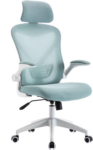 Office Chair Ergonomic Office Chair Swivel Chair Task Chair Desk Chair Lumbar Support, Breathable, Thick Seat Cushion and Adjustable Headrest Home Office Desk Chairs(Blue) in Saudi Arabia