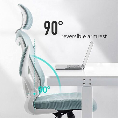 Office Chair Ergonomic Office Chair Swivel Chair Task Chair Desk Chair Lumbar Support, Breathable, Thick Seat Cushion and Adjustable Headrest Home Office Desk Chairs(Blue) in Saudi Arabia