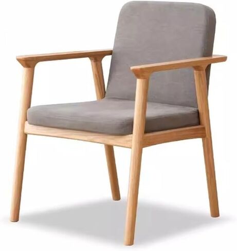 Office Chair Wood Color Dining Chair Comfortable Lounge Armchair Modern Dining Room Chair with Solid Wood Frame and Thick Cushion Home Office Desk Chairs(B) in Saudi Arabia